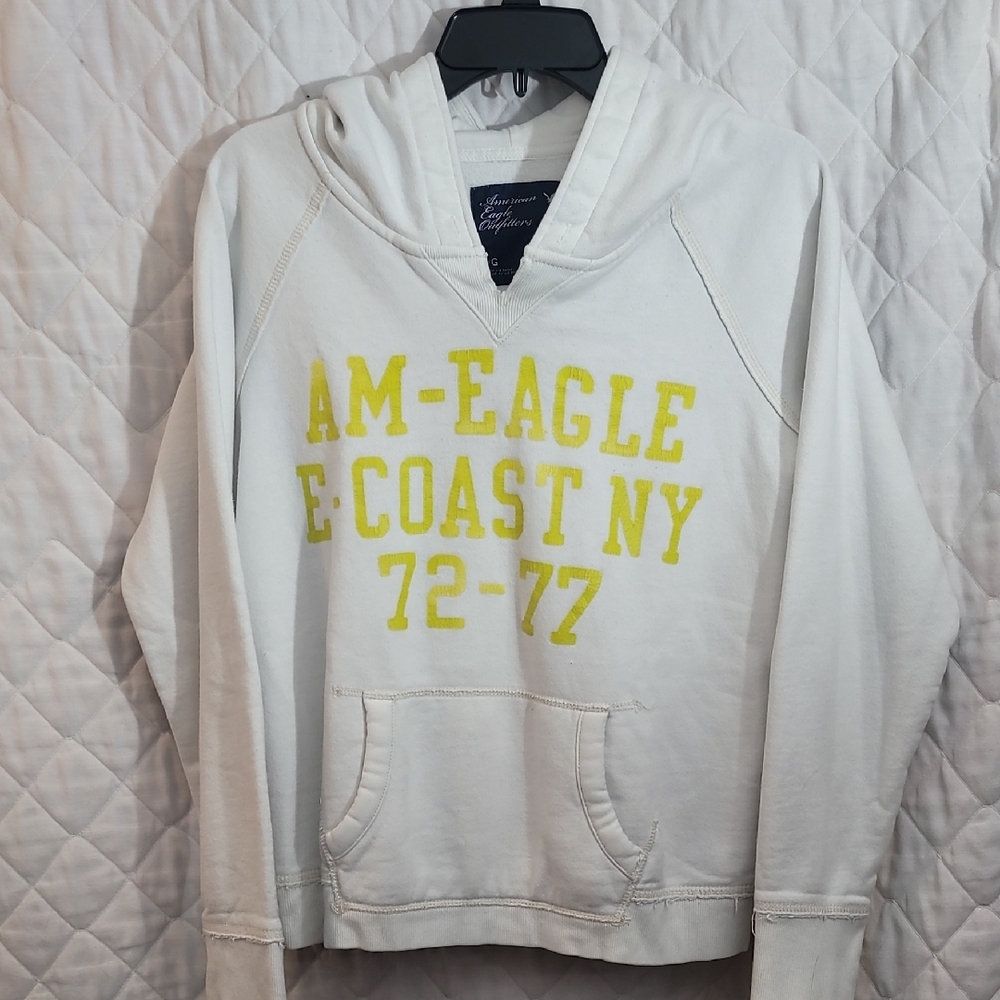 American Eagle Outfitters Cream Hoodie Womens Large